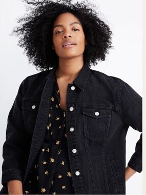Madewell 100% Cotton Oversized Black Jean Jacket